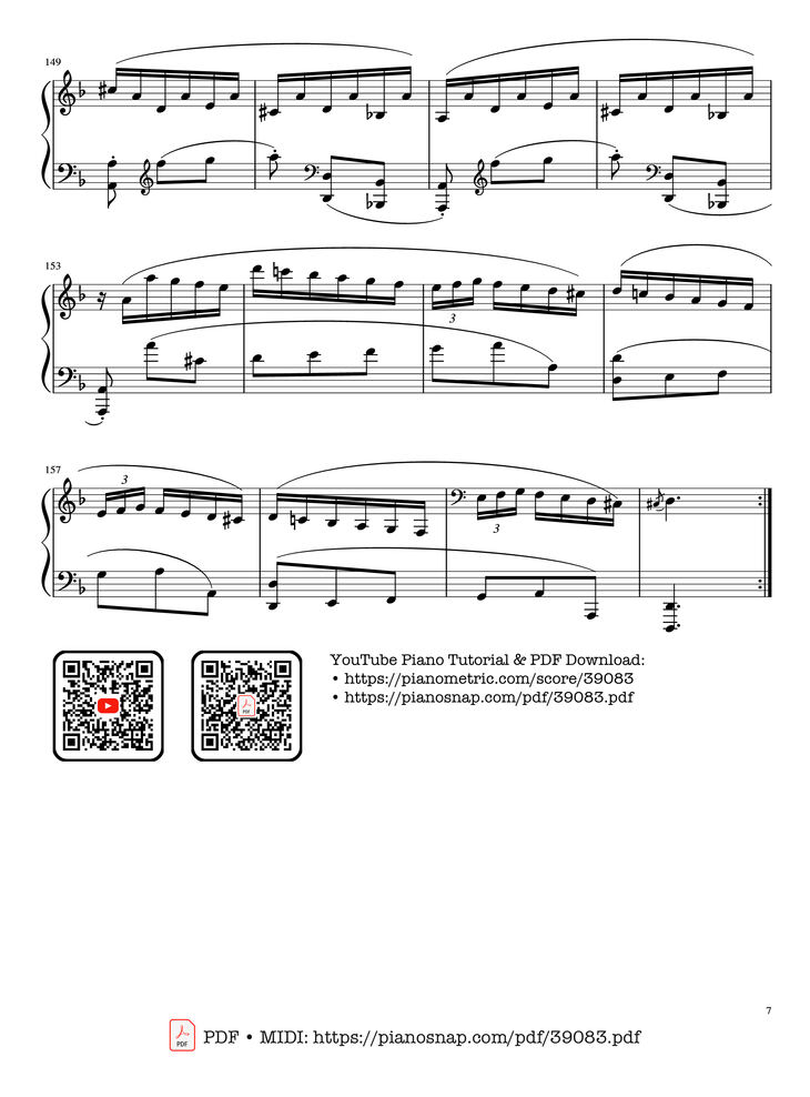 Page 7 of the piano sheet music PDF Piano – Sonata in D minor, K.141, Domenico Scarlatti by Domenico Scarlatti