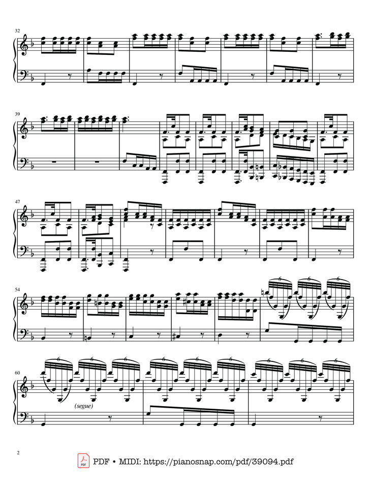 Page 2 of the piano sheet music PDF – The Four Seasons - L