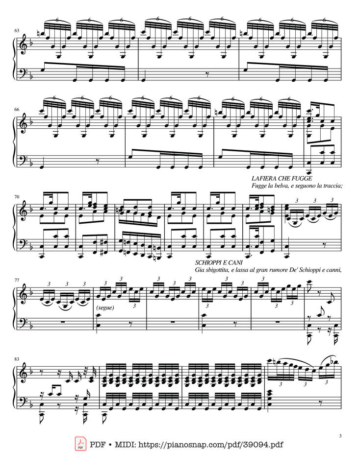 Page 3 of the piano sheet music PDF – The Four Seasons - L