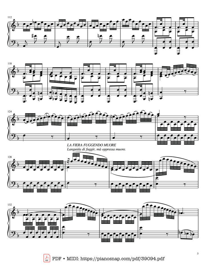 Page 5 of the piano sheet music PDF – The Four Seasons - L