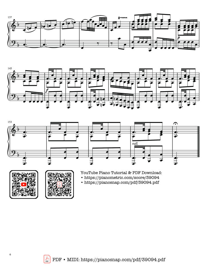 Page 6 of the piano sheet music PDF – The Four Seasons - L