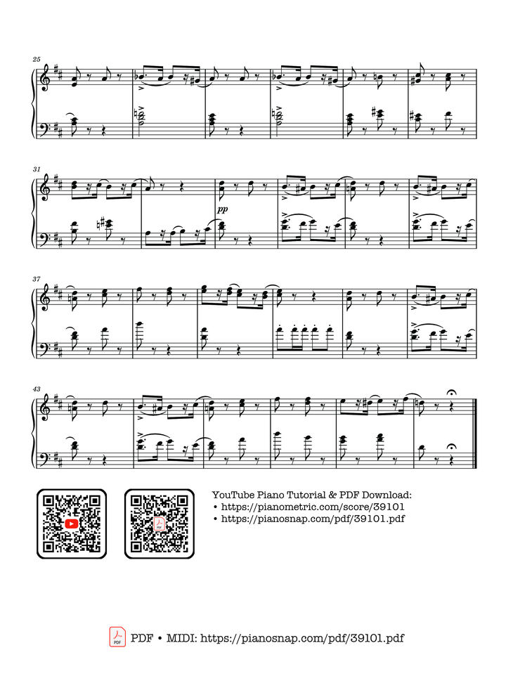 Page 2 of the piano sheet music PDF – March of the Wooden Soldiers, Children