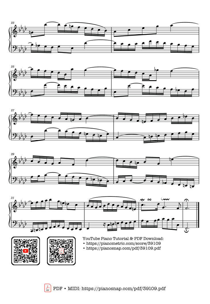 Page 3 of the piano sheet music PDF – Invention 9 in F Minor, BWV 780 by Johann Sebastian Bach