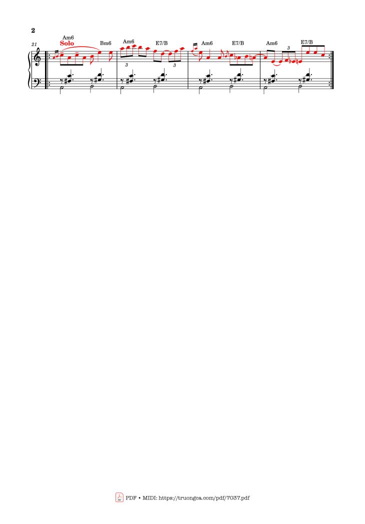 Page 2 of the piano sheet music PDF – Summer Time Piano Cover by George Gershwin