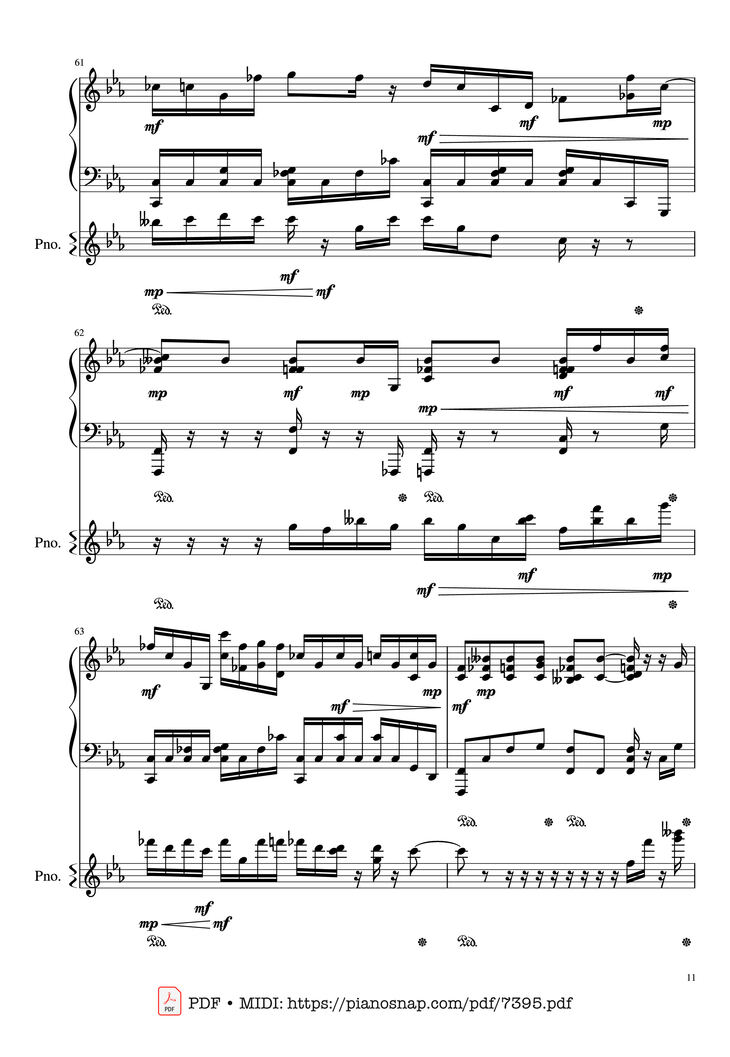 Page 11 of the piano sheet music PDF – Lần cuối Piano đệm hát by Ngọt Band