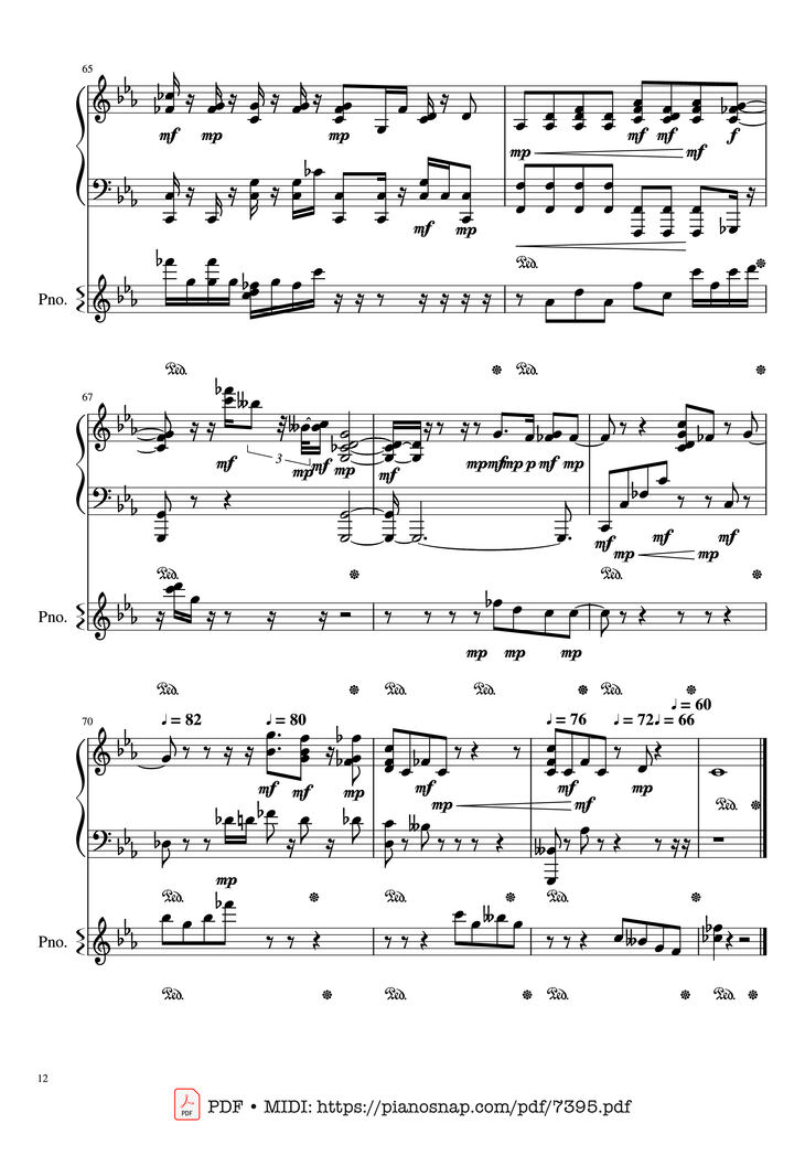 Page 12 of the piano sheet music PDF – Lần cuối Piano đệm hát by Ngọt Band