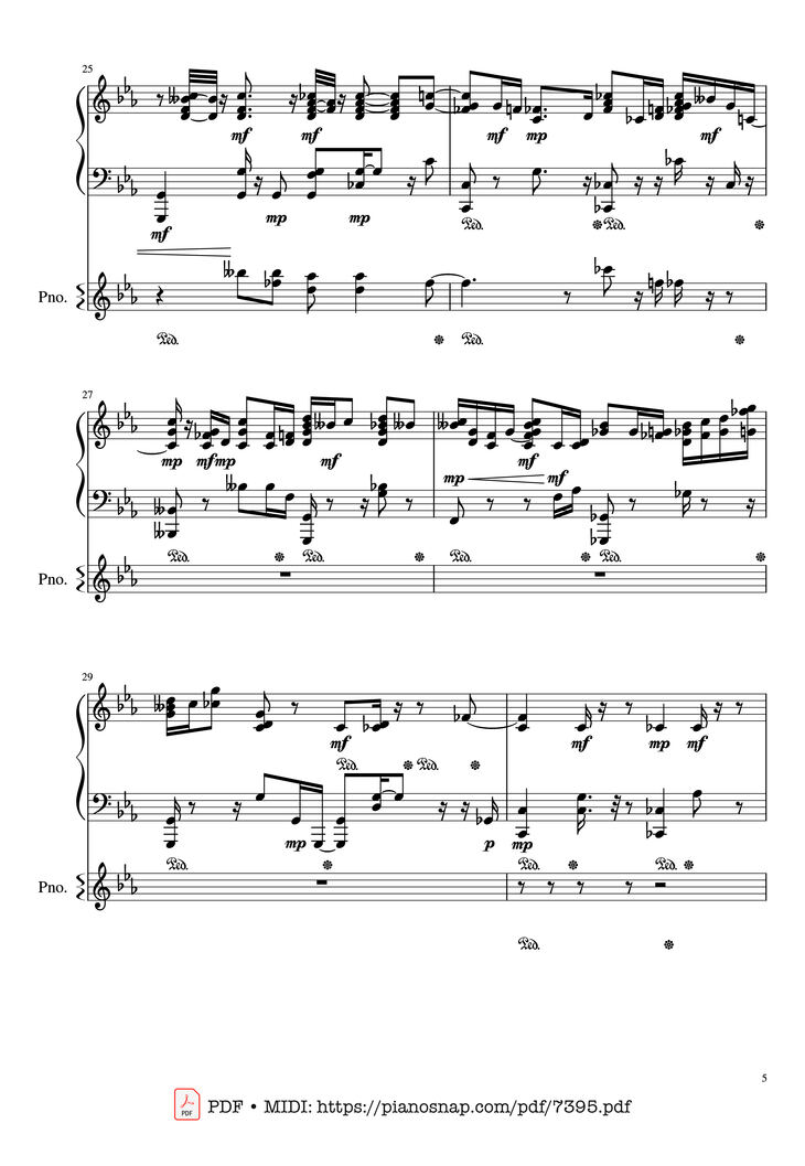 Page 5 of the piano sheet music PDF – Lần cuối Piano đệm hát by Ngọt Band