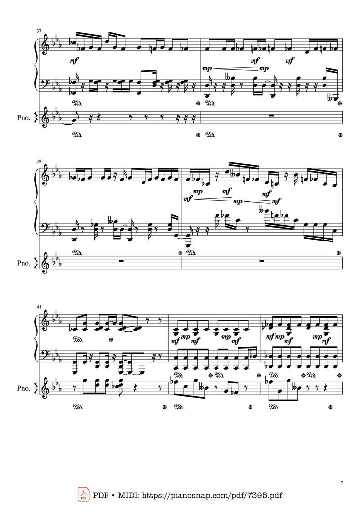 Page 7 of the piano sheet music PDF – Lần cuối Piano đệm hát by Ngọt Band