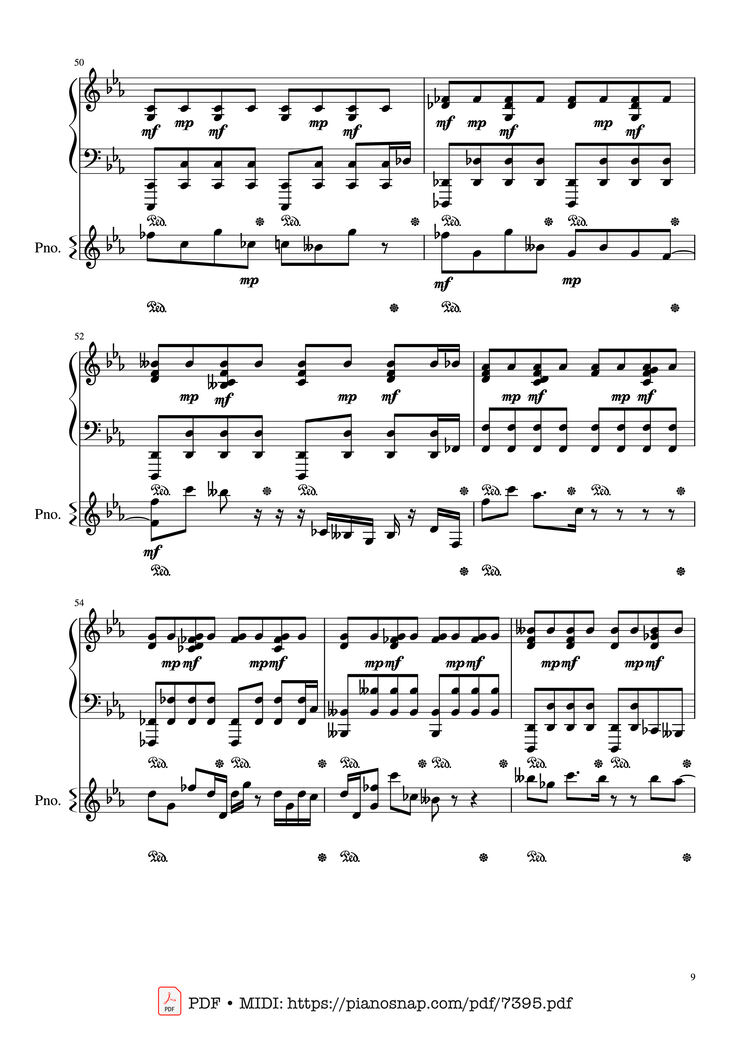 Page 9 of the piano sheet music PDF – Lần cuối Piano đệm hát by Ngọt Band