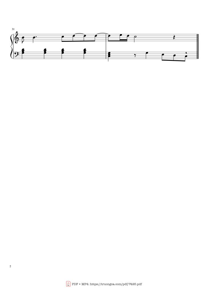 Page 2 of the piano sheet music PDF – Feliz Navidad Piano Easy by Jose Feliciano