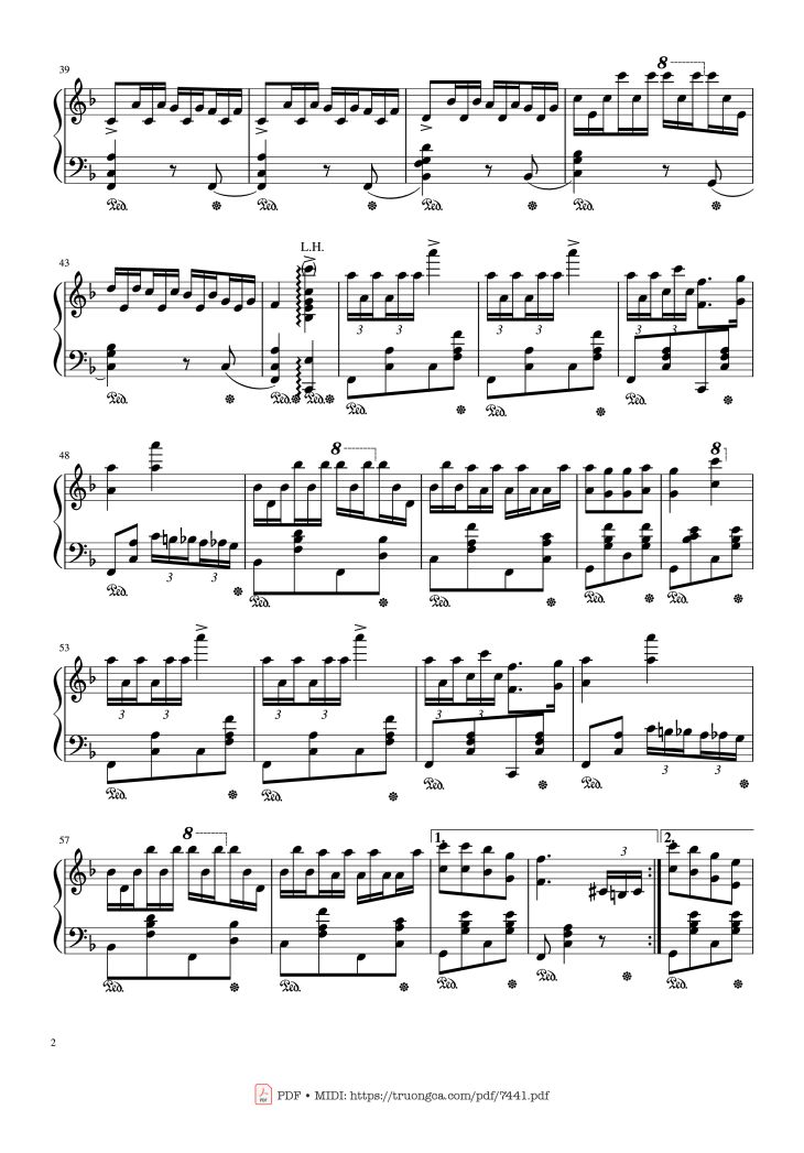Page 2 of the piano sheet music PDF – Jingle Bells Variations Piano by Nhạc Ngoại