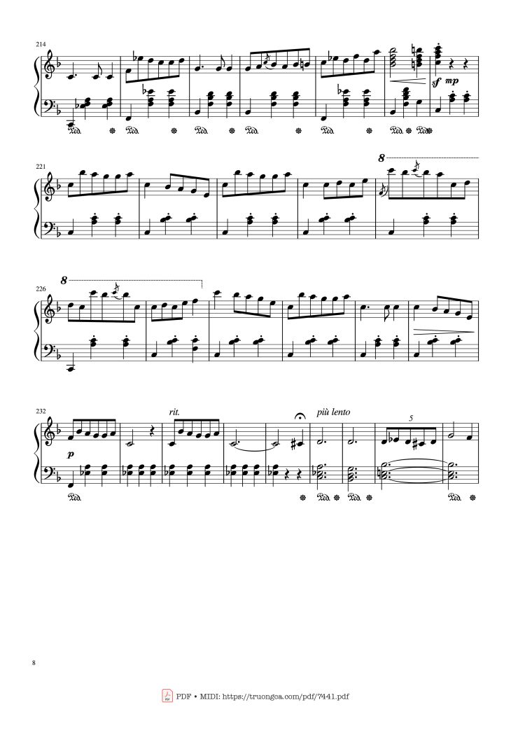 Page 8 of the piano sheet music PDF – Jingle Bells Variations Piano by Nhạc Ngoại