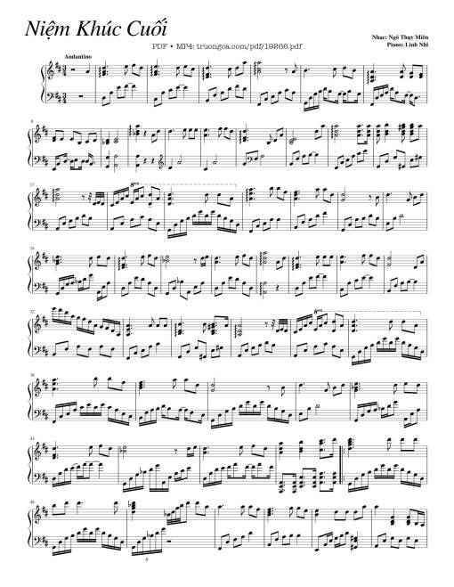 Sheet Music PDF for Niệm Khúc Cuối Sheet Piano