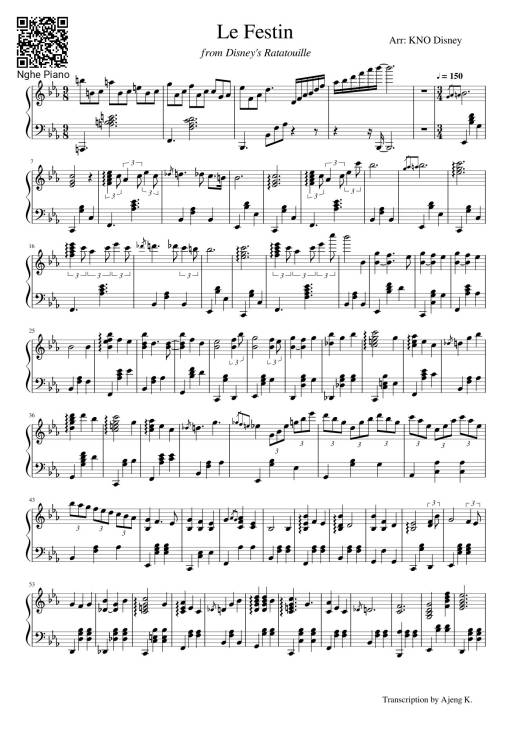 Sheet Music PDF for Le Festin Sheet Piano