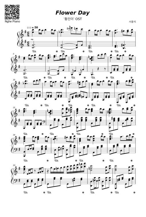 Sheet Music PDF for Flower Day Sheet Piano