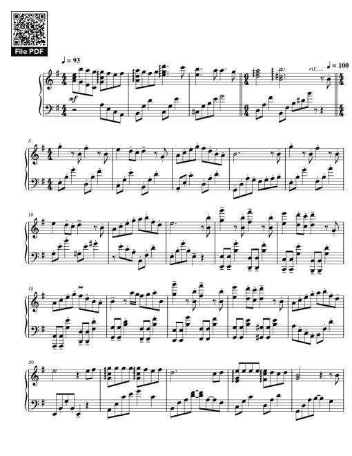 Sheet Music PDF for A town with an ocean view - Joe Hisaishi Sheet Piano