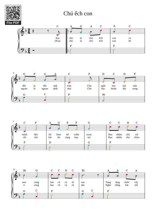 Chú ếch con Sheet Piano (easy)