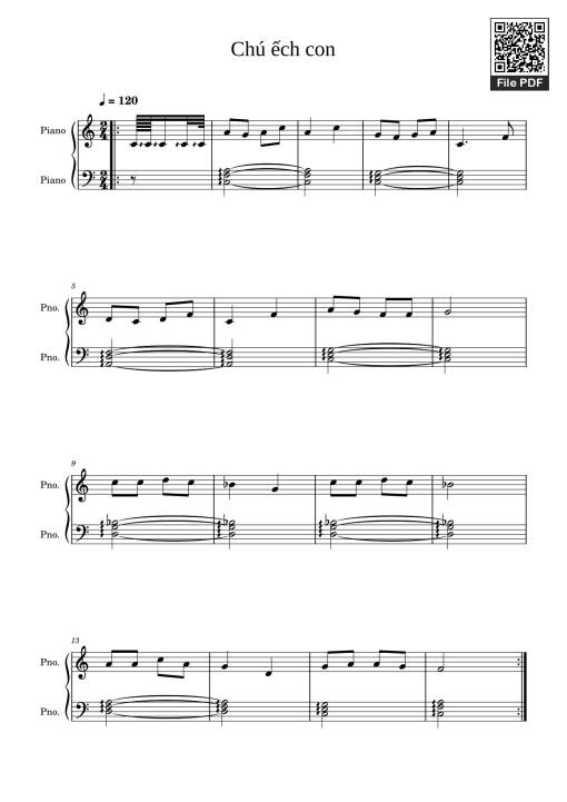 Chú ếch con Sheet Piano