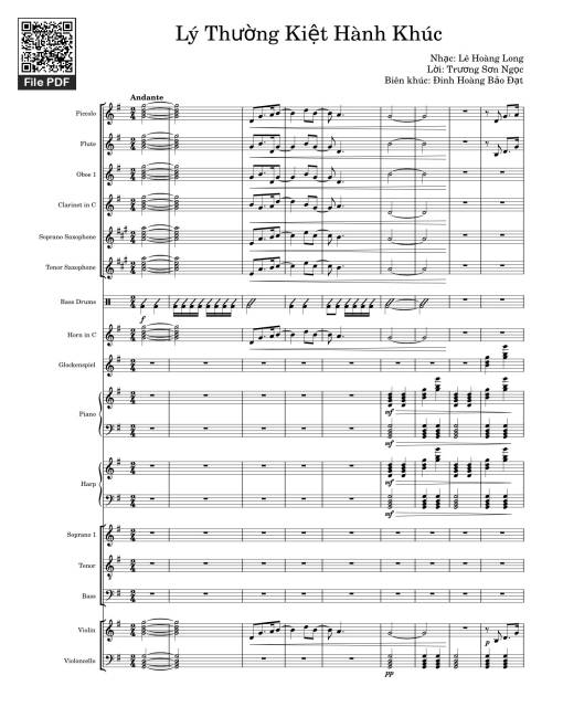 Sheet Music PDF for Lý Thường Kiệt Hành Khúc Sheet Piano