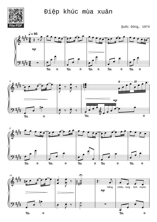 Sheet Music PDF for Điệp khúc mùa xuân Sheet Piano (C♯m)