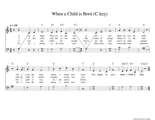 Sheet Music PDF for When a Child is Born (C key) Sheet Piano