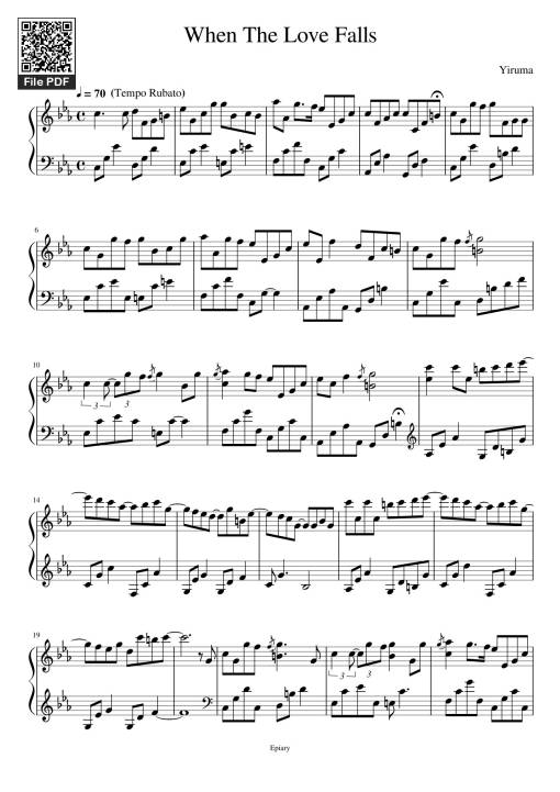 Sheet Music PDF for When The Love Falls Sheet Piano