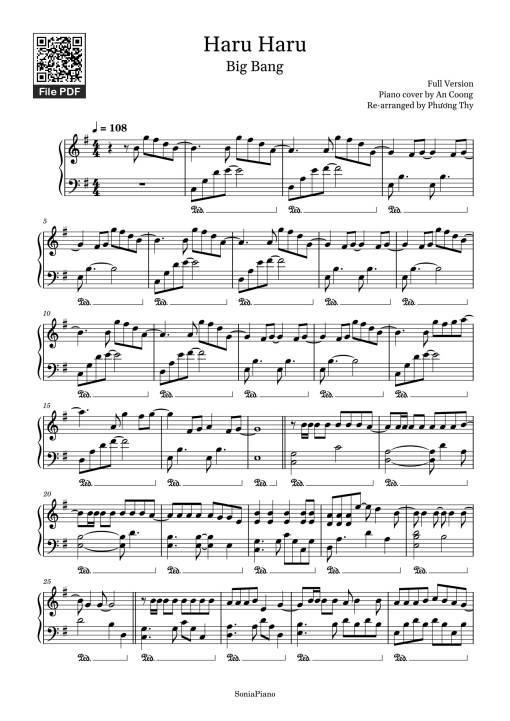 Sheet Music PDF for Haru Haru Sheet Piano