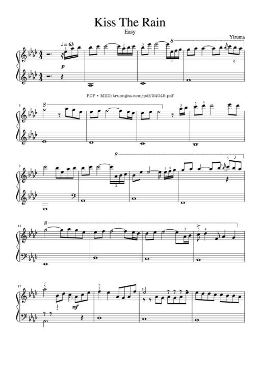 Kiss The Rain Piano Simple