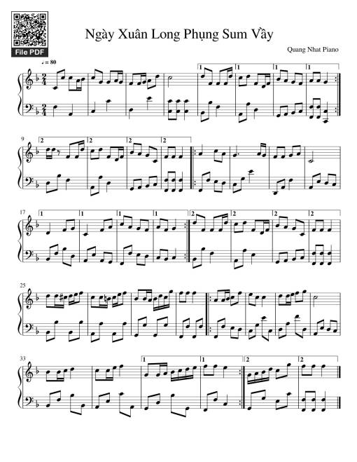 Sheet Music PDF for Ngày Xuân Long Phụng Xum Vầy Sheet Piano