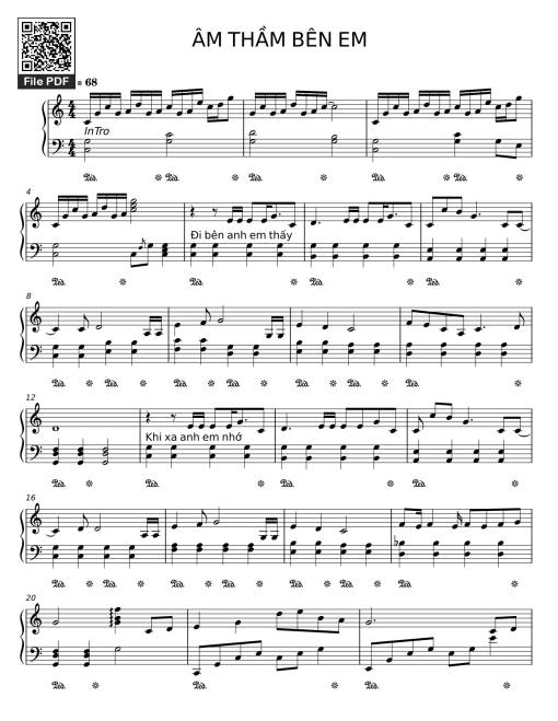 Sheet Music PDF for ÂM THẦM BÊN EM Sheet Piano