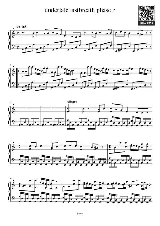 Sheet Music PDF for undertale lastbreath phase 3 Sheet Piano