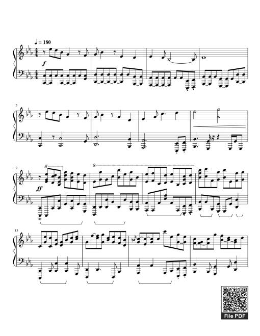Sheet Music PDF for Underverse OST - OVERWRITE [XChara's Theme] - NyxTheShield Sheet Piano