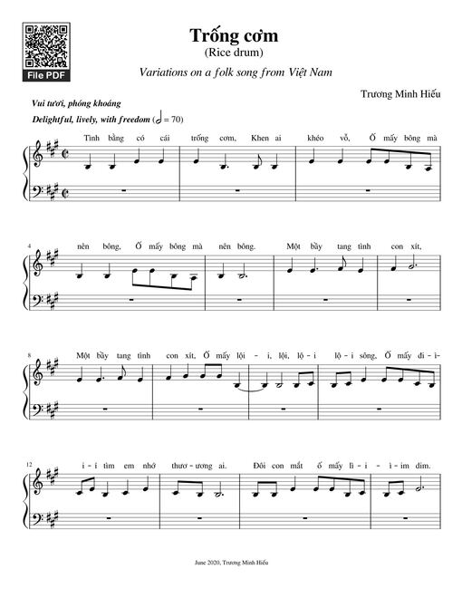 Trống cơm (Rice drum) Sheet Piano