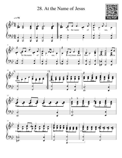 Sheet Music PDF for At the Name of Jesus Sheet Piano