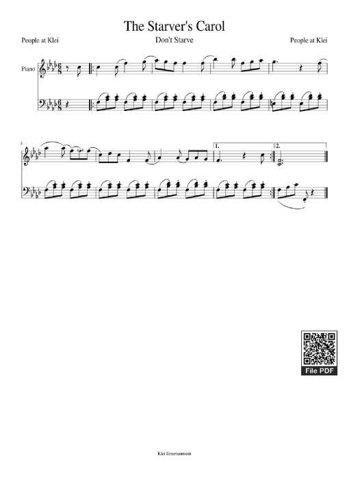 Sheet Music PDF for The Starver's Carol Piano