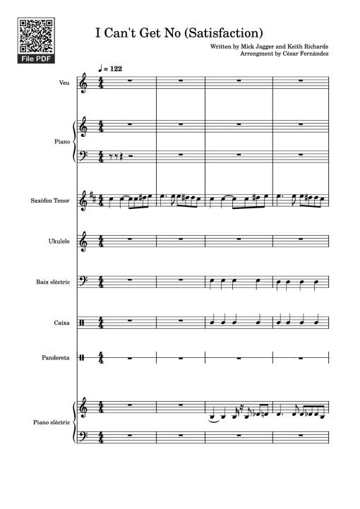 Sheet Music PDF for I Can't Get No (Satisfaction) Piano