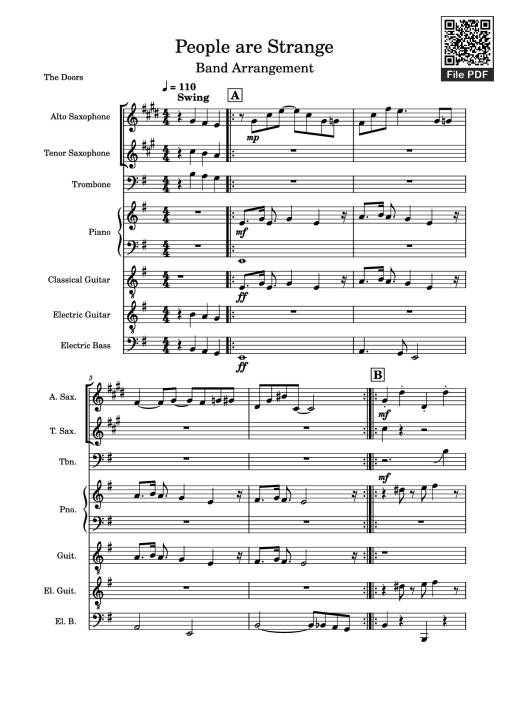 Sheet Music PDF for People are Strange Piano