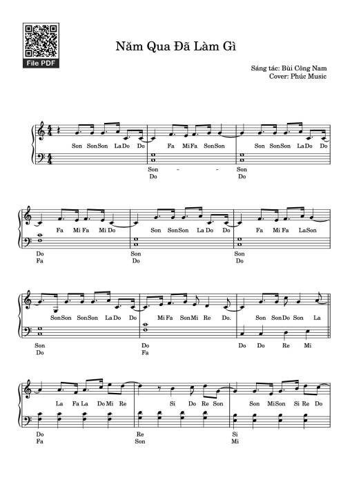 Sheet Music PDF for Năm Qua Đã Làm Gì Piano