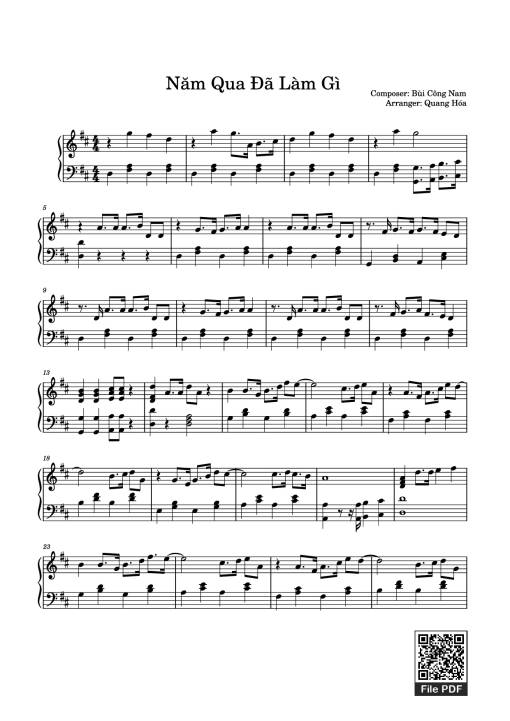 Sheet Music PDF for Năm Qua Đã Làm Gì Piano