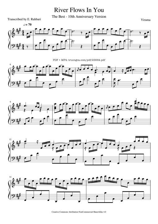 River Flows In You Piano