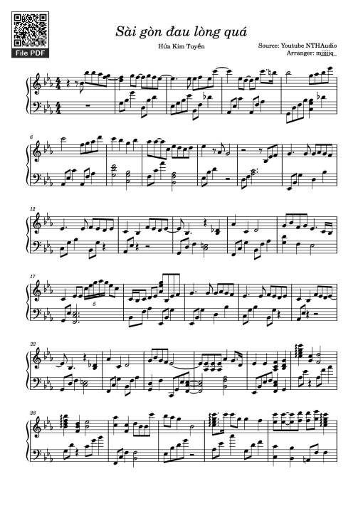 Sheet Music PDF for Sài gòn đau lòng quá Piano