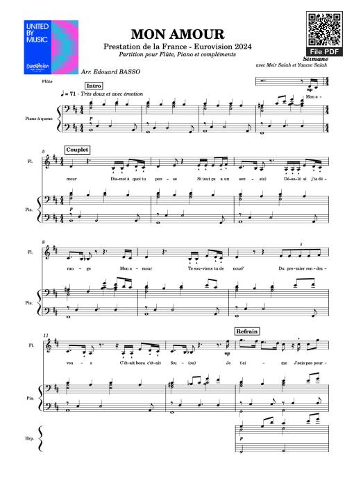 Sheet Music PDF for MON AMOUR Piano