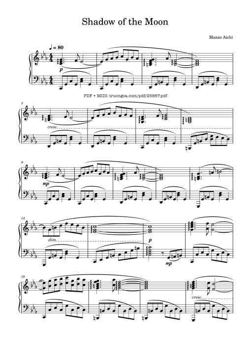 Shadow of the Moon Piano