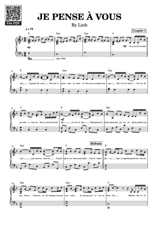 JE PENSE À VOUS Piano