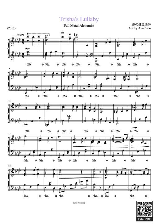 Trisha's Lullaby Piano