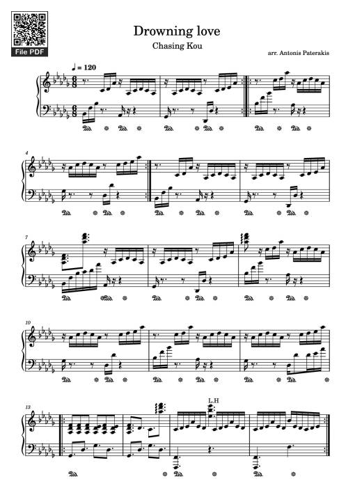 Sheet Music PDF for Drowning love Piano