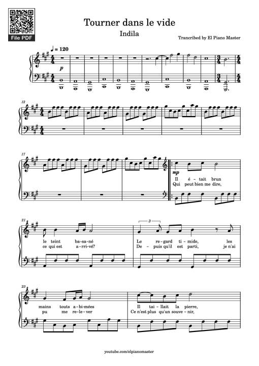 Tourner dans le vide Piano