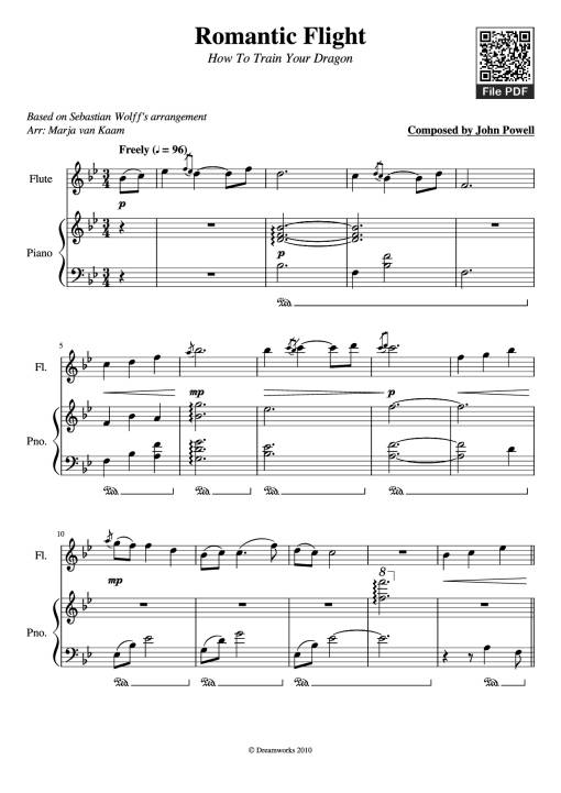 Sheet Music PDF for Romantic Flight Piano