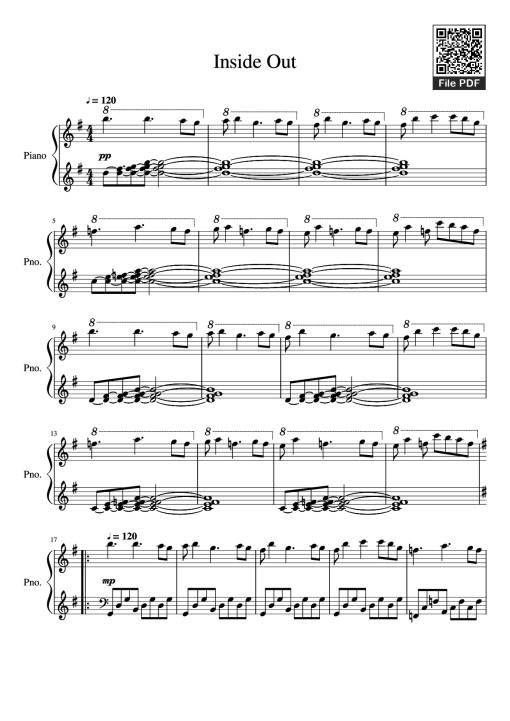 Sheet Music PDF for Inside Out Piano
