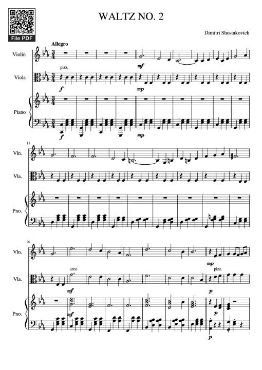 Sheet Music PDF for WALTZ NO. 2 Piano